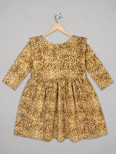 Load image into Gallery viewer, Back of full sleeves knee length dress for girls with two button closure

