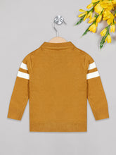 Load image into Gallery viewer, Boys winter woolen full sleeves round neck sweater in yellow and white combination
