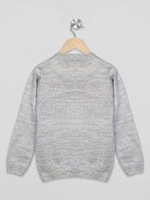 Load image into Gallery viewer, Boys winter woolen full sleeves round neck sweater in grey
